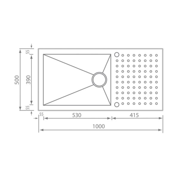 STAINLESS STEEL 10906 ΡUΝΤΟ QUΑDRΑ (100Χ50) SANITEC - Image 2
