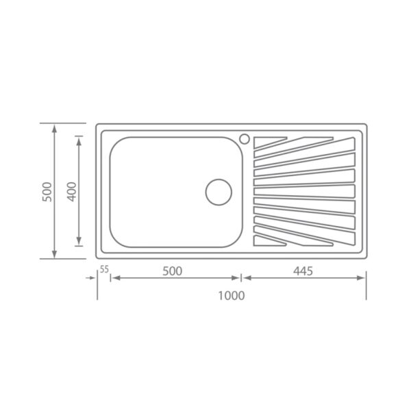 STAINLESS STEEL 11446 COMETA SATINE (100X50) SANITEC - Image 2