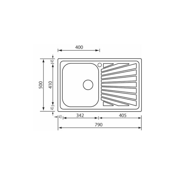 STAINLESS STEEL 11491 CΟΜΕΤΑ ΣΑΓΡΕ 79Χ50 1V SANITEC - Image 2