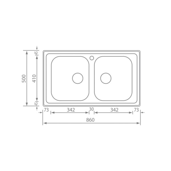 STAINLESS STEEL 11494 COMETA ΣΑΓΡΕ (86X50) SANITEC - Image 2