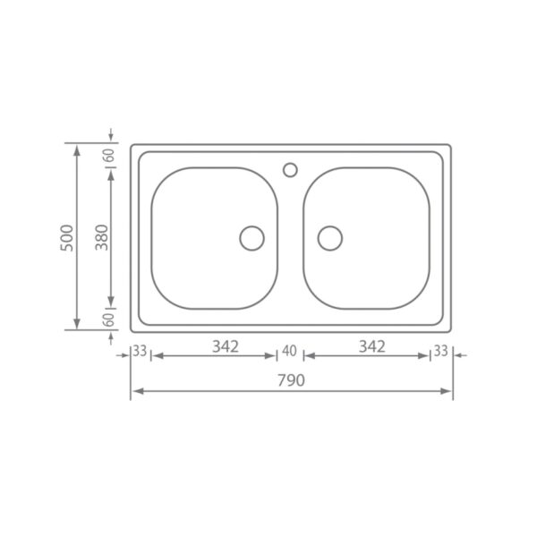 STAINLESS STEEL 11502 MONDIAL (79X50) SANITEC - Image 2