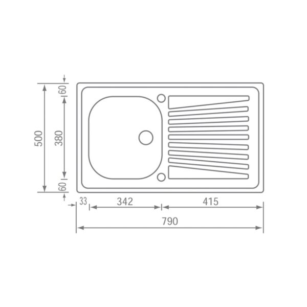 STAINLESS STEEL 11561 MONDIAL (79X50) SANITEC - Image 2