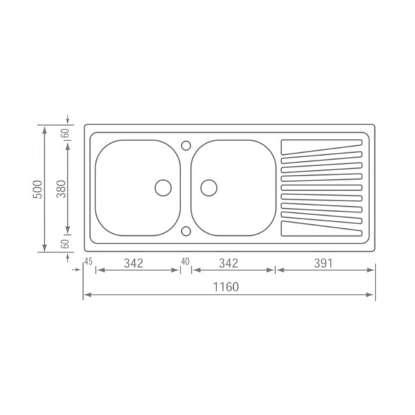 STAINLESS STEEL 11567 MONDIAL (116X50) SANITEC - Image 2
