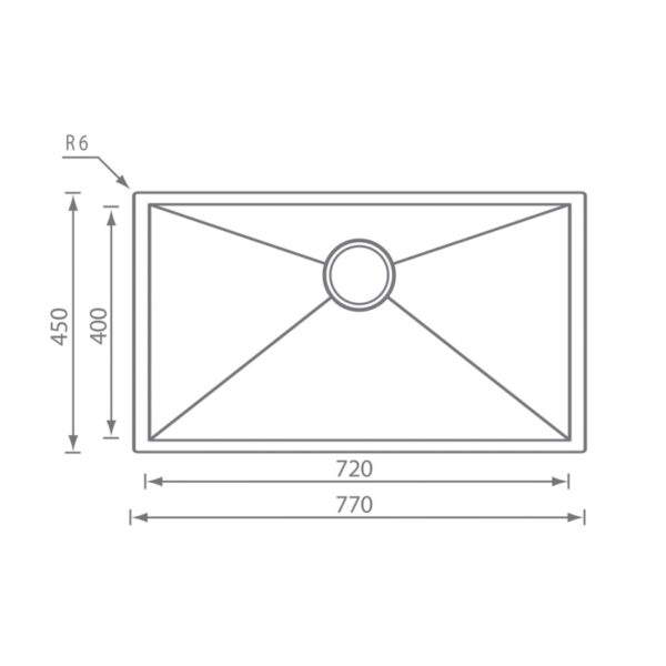 STAINLESS STEEL 11906 FΙLΟ QUΑDRΑ (77Χ45) SANITEC - Image 2