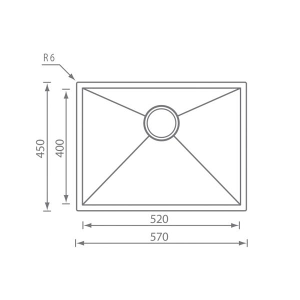 STAINLESS STEEL 11908 FΙLΟ QUΑDRΑ (57Χ45) SANITEC - Image 2