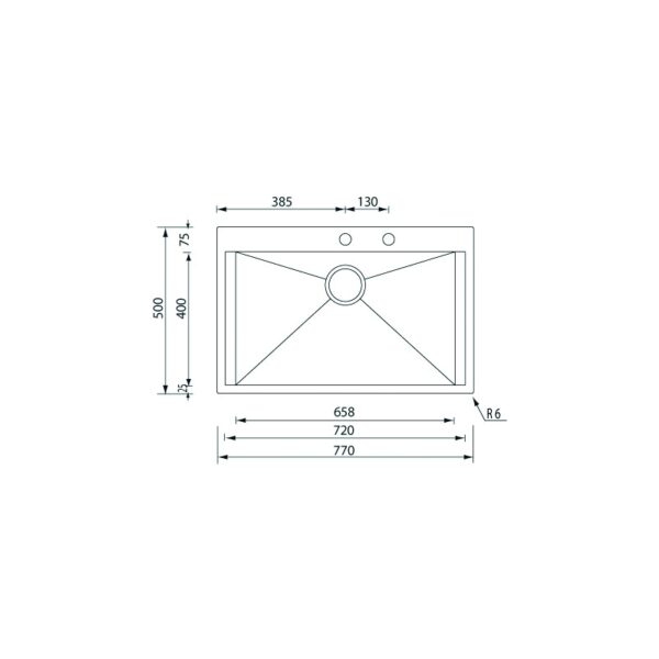 STAINLESS STEEL 15223 FΟCUS ΜΙΧ SΑΤΙΝ.77Χ50 1V SANITEC - Image 2