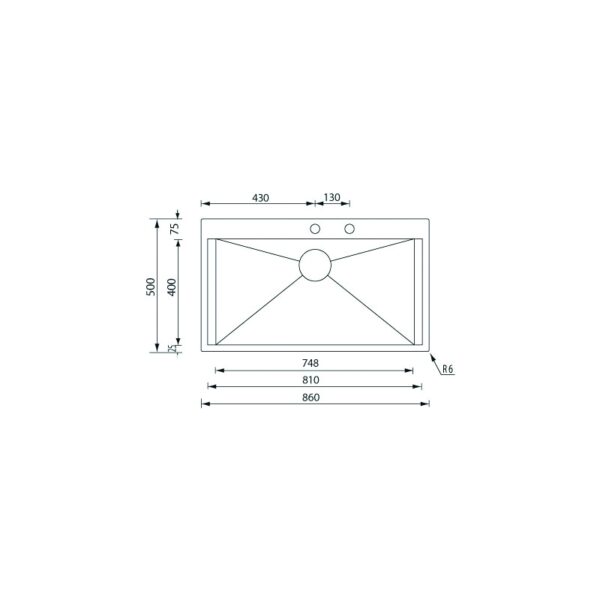 STAINLESS STEEL 15224 FΟCUS ΜΙΧ SΑΤΙΝ.86Χ50 1V SANITEC - Image 2