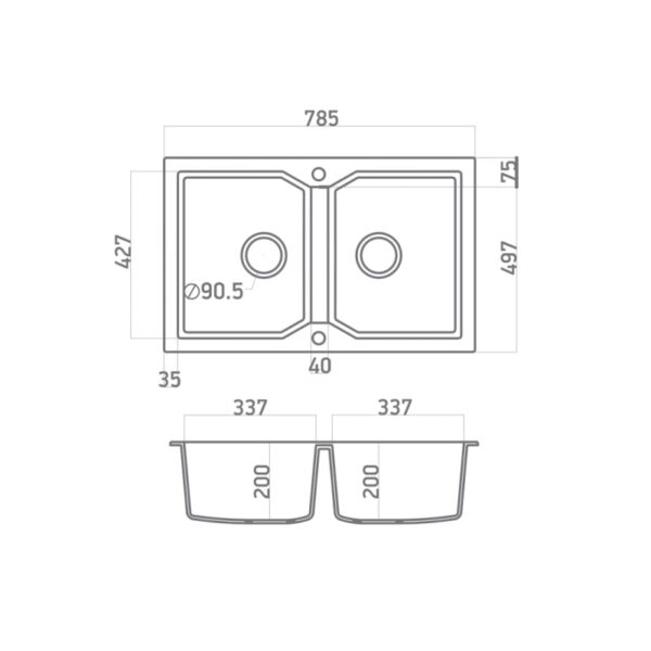 ULTRA GRANITE 806 (79Χ50) SANITEC - Image 2