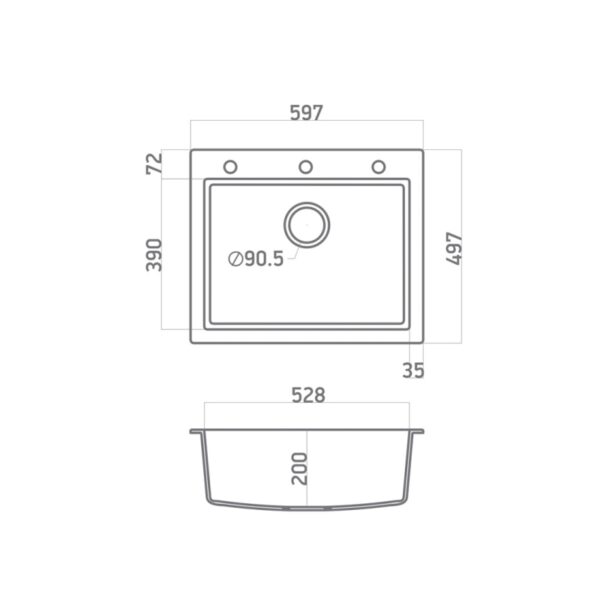 ULTRA GRANITE 809 (60Χ50) SANITEC - Image 2