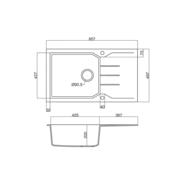 ULTRA GRANITE 814 (86Χ50) SANITEC - Image 2