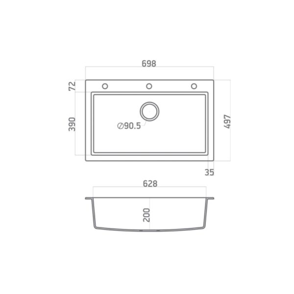 ULTRA GRANITE 815 (70Χ50) SANITEC - Image 2