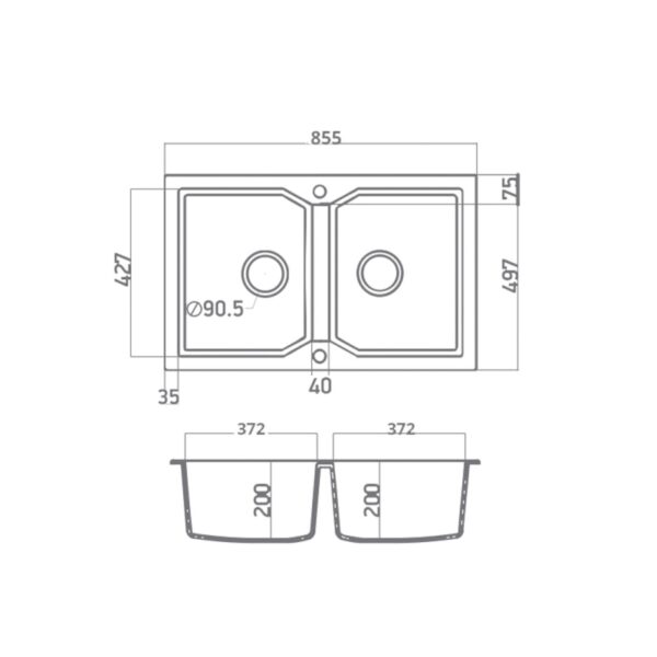 ULTRA GRANITE 818 (86Χ50) SANITEC - Image 2