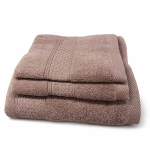 Σετ 3 Tεμάχιων Βαμβακερές Πετσέτες Μπάνιου Μauve Taupe