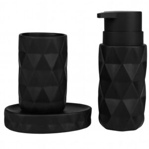 Σετ Μπάνιου 3 Τεμαχίων Μαύρο Ματ