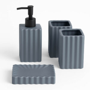 Σετ Μπάνιου 4 Τεμαχίων Ανθρακί Ματ