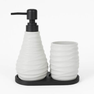 Σετ Aξεσουάρ Μπάνιου 3 τεμαχίων Dispencer Ποτηροθήκη Και Βάση