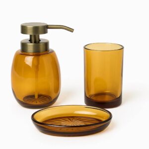 Γυάλινο Σετ Μπάνιου 3 τεμαχίων Amber