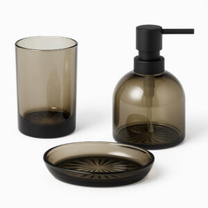 Γυάλινο Σετ Μπάνιου 3 Τεμαχίων Mαύρο