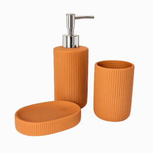 Σετ Αξεσουάρ Μπάνιου 3 Τεμαχίων Με Σαγρέ Υφή