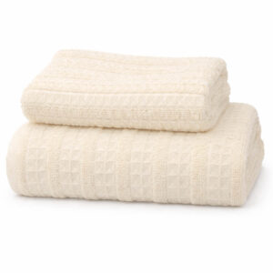 Σετ 2 Τεμαχίων Βαμβακερές Πετσέτες Μπάνιου Ivory