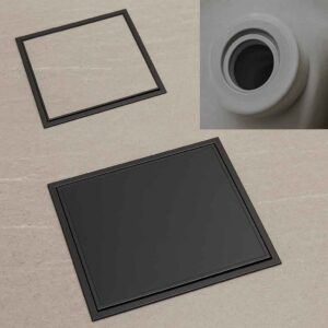 Σιφώνι 15x15cm Ανοξείδωτο Δαπέδου Για Πλακάκι Black Matte