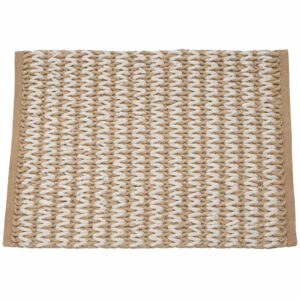 Πατάκι Μπάνιου Ιδιαίτερη Λευκή Μπεζ Πλέξη 50x80cm